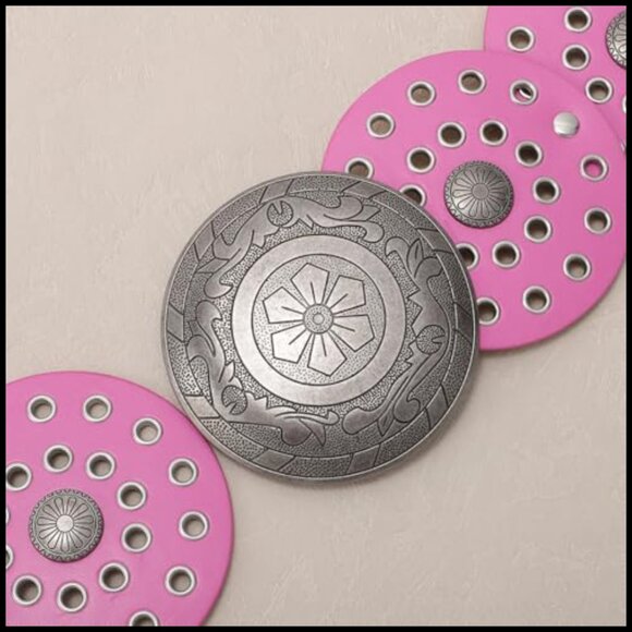 Western Concho Leather Belt Adjustable Boho Chic Vintage Style Disc Belt main image 7